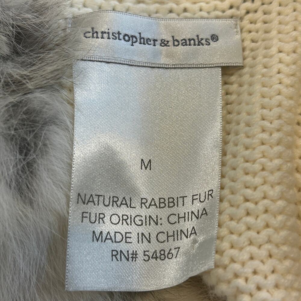 CJ Banks Rabbit Fur Sweater Vest Size Med - Picture 6 of 7